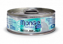 Monge Cat Natural с морепродуктами и курицей, 80 гр